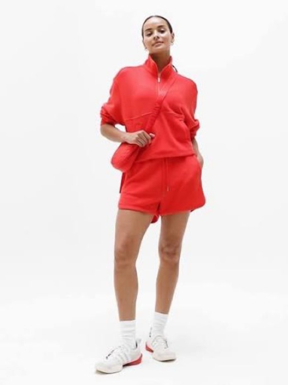 Athleta Women's Tranquil Waffle 1/2 Zip Sweatshirt Cardinal Red Size Medium